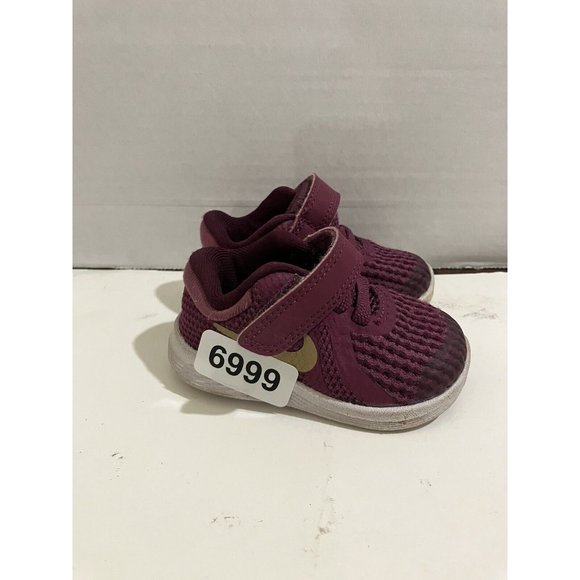 Nike 943308 unisex kids toddler size 2C iRevolution 4 T Burgundy gold Shoes - Picture 3 of 7
